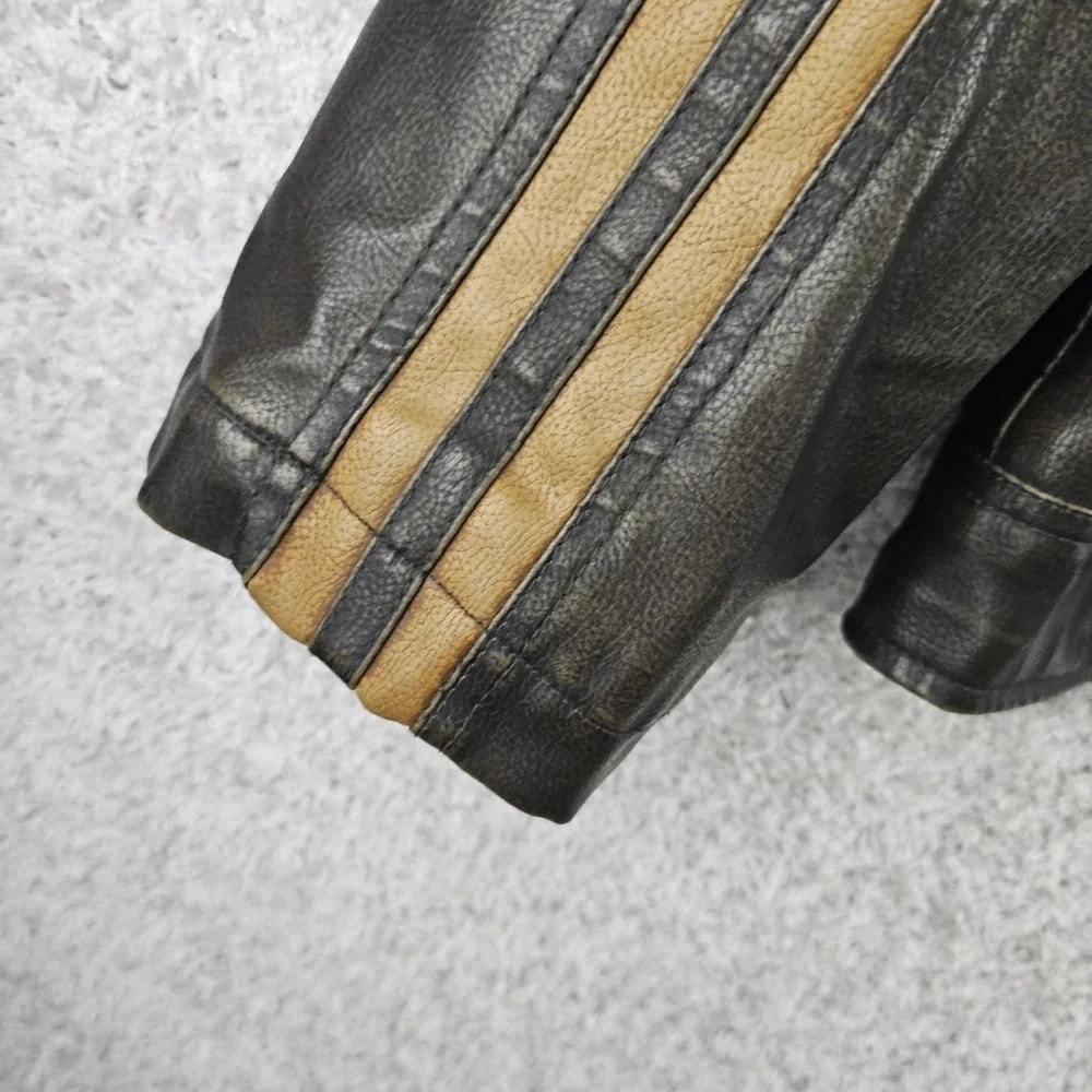 Vintage Arizona Jeans Co Faux Leather Racer Cafe Jacket Size 2XL Moto Quilted